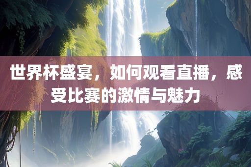 世界杯盛宴，如何观看直播，感受比赛的激情与魅力