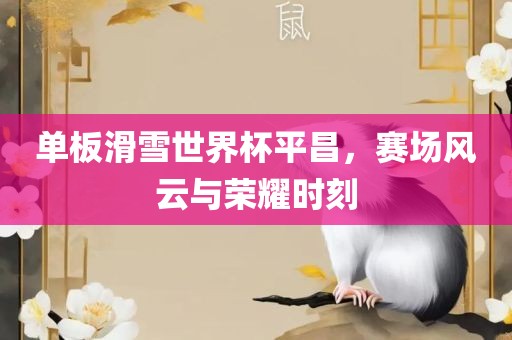 单板滑雪世界杯平昌，赛场风云与荣耀时刻
