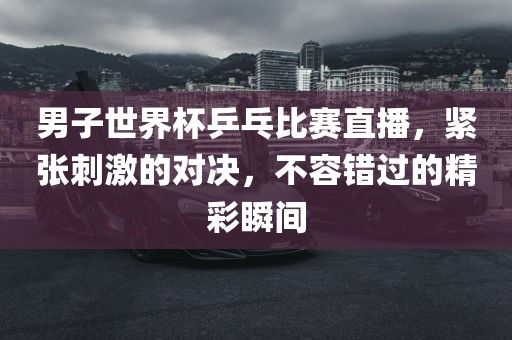 男子世界杯乒乓比赛直播，紧张刺激的对决，不容错过的精彩瞬间