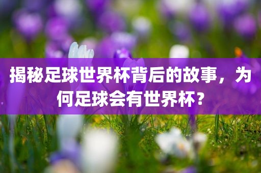 揭秘足球世界杯背后的故事，为何足球会有世界杯？