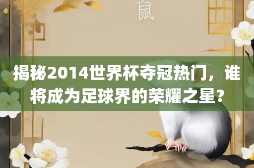 揭秘2014世界杯夺冠热门，谁将成为足球界的荣耀之星？
