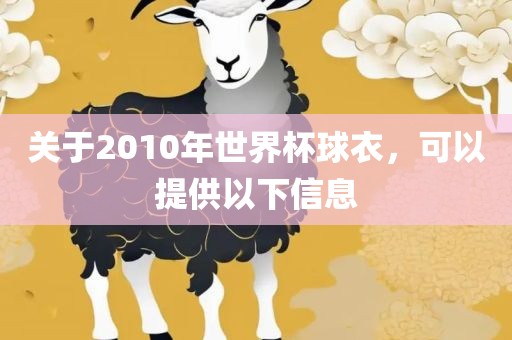 关于2010年世界杯球衣，可以提供以下信息