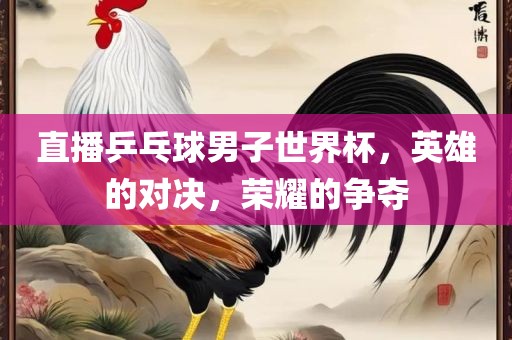直播乒乓球男子世界杯，英雄的对决，荣耀的争夺