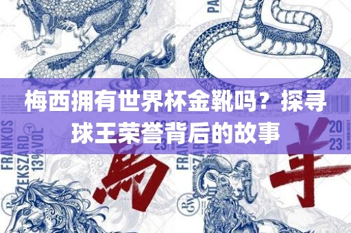 梅西拥有世界杯金靴吗？探寻球王荣誉背后的故事